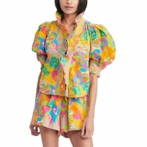 NEW! Love the Label Colorful Zuri shirt with Ramona Shorts Set Red Pink SZ S